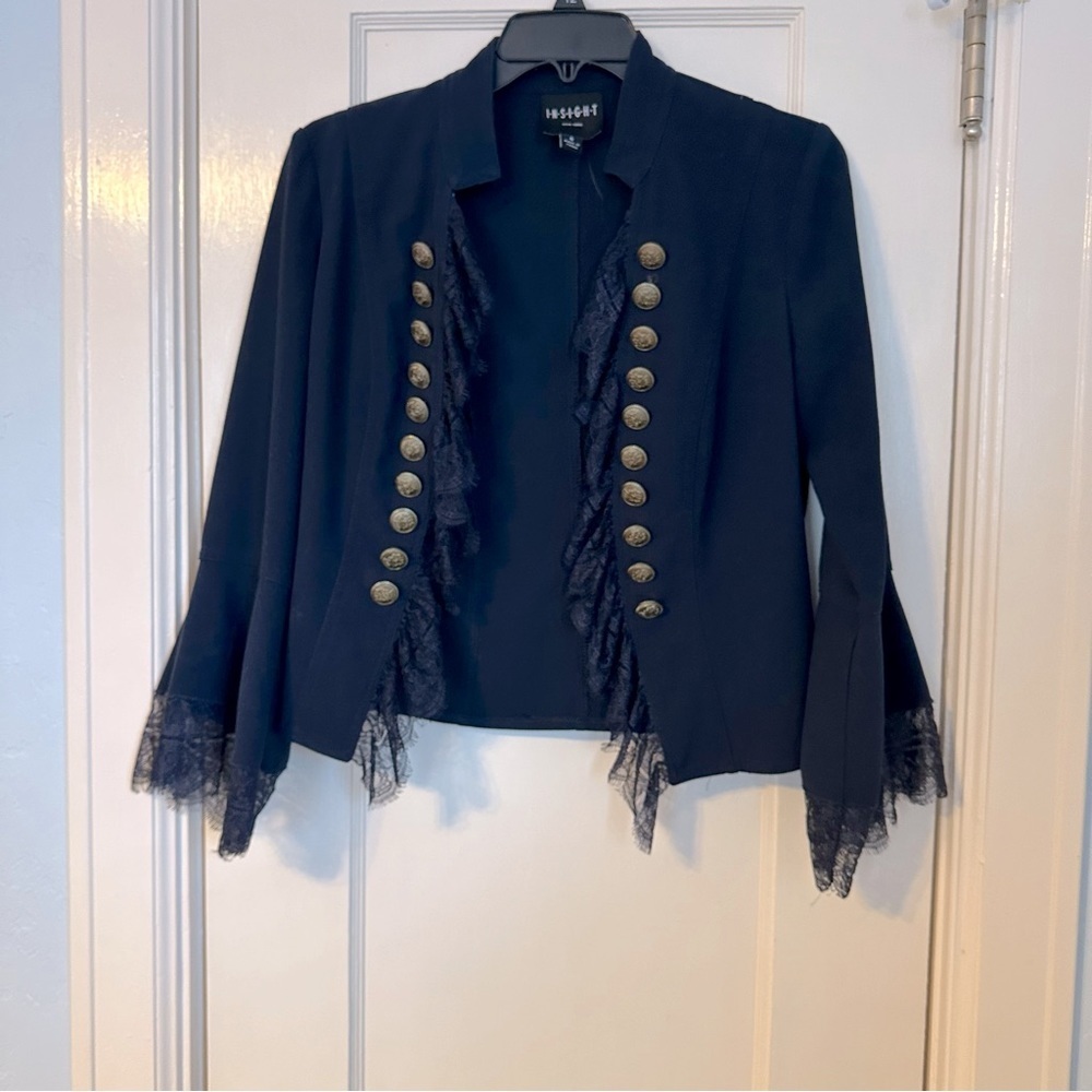 Insight Military Style Open Front Navy Blazer Sho… - image 2